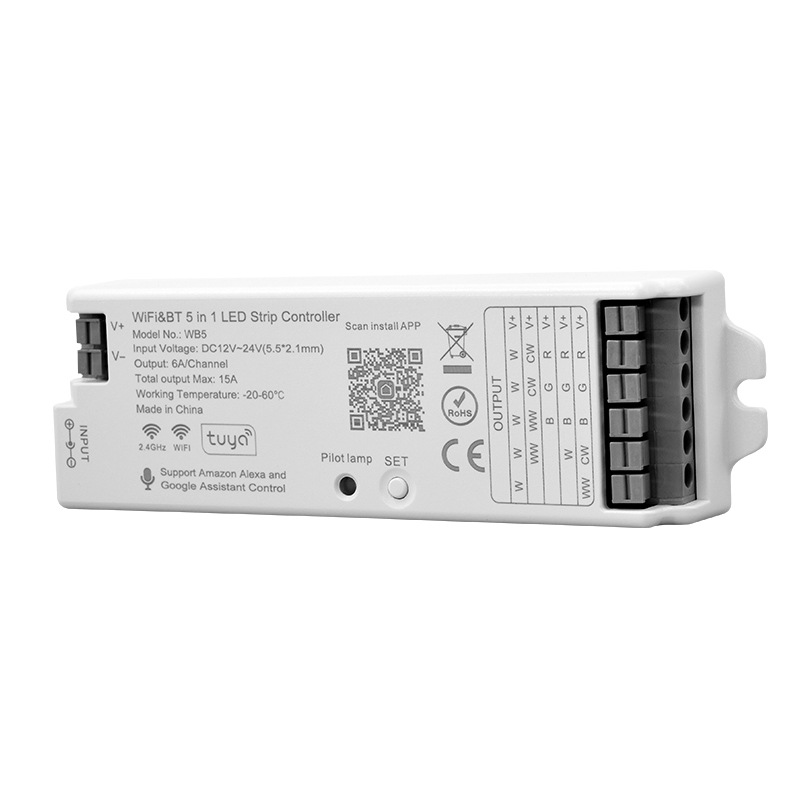 WB5 WIFI & Bluetooth 5in1 Tuya LED Controller WB5 WIFI & Bluetooth 5in1 Tuya LED Controller